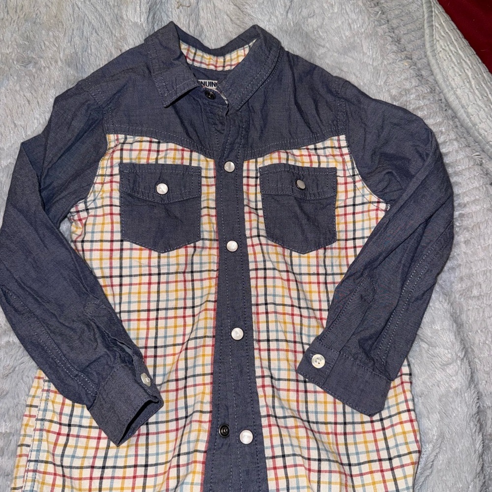 Genuine Merchandise Blue and White Button Down Shirt